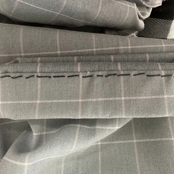 NWT Express Editor Dress Pants Barely Boot Low Rise Light Gray Plaid Size 8R - Picture 6 of 6